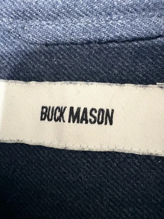 Men’s Buck Mason Dark Charcoal Brushed Cotton Button-Down Long Sleeve Shirt L - Picture 3 of 13